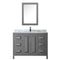 Wyndham Daria 48" Single Bathroom Vanity In Dark Gray White Carrara Marble Countertop Undermount Square Sink and Medicine Cabinet WCV252548SKGCMUNSMED