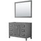 Wyndham Daria 48" Single Bathroom Vanity In Dark Gray No Countertop No Sink And 46" Mirror WCV252548SKGCXSXXM46