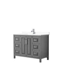 Wyndham Daria 48" Single Bathroom Vanity In Dark Gray White Cultured Marble Countertop Undermount Square Sink And No Mirror WCV252548SKGWCUNSMXX