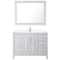 Wyndham Daria 48" Single Bathroom Vanity In White Light-Vein Carrara Cultured Marble Countertop Undermount Square Sink Brushed Gold Trims and 46" Mirror WCV252548SWGC2UNSM46