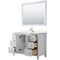 Wyndham Daria 48" Single Bathroom Vanity In White Light-Vein Carrara Cultured Marble Countertop Undermount Square Sink Brushed Gold Trims and 46" Mirror WCV252548SWGC2UNSM46