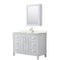 Wyndham Daria 48" Single Bathroom Vanity In White Light-Vein Carrara Cultured Marble Countertop Undermount Square Sink Brushed Gold Trims And Medicine Cabinet WCV252548SWGC2UNSMED