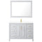 Wyndham Daria 48" Single Bathroom Vanity In White White Cultured Marble Countertop Undermount Square Sink Brushed Gold Trims and 46" Mirror WCV252548SWGWCUNSM46