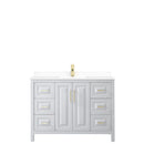 Wyndham Daria 48" Single Bathroom Vanity In White White Cultured Marble Countertop Undermount Square Sink Brushed Gold Trims and No Mirror WCV252548SWGWCUNSMXX