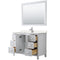 Wyndham Daria 48" Single Bathroom Vanity In White Light-Vein Carrara Cultured Marble Countertop Undermount Square Sink and 46" Mirror WCV252548SWHC2UNSM46