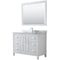 Wyndham Daria 48" Single Bathroom Vanity In White White Carrara Marble Countertop Undermount Square Sink And 46" Mirror WCV252548SWHCMUNSM46