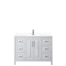 Wyndham Daria 48" Single Bathroom Vanity In White White Cultured Marble Countertop Undermount Square Sink and No Mirror WCV252548SWHWCUNSMXX