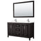 Wyndham Daria 60" Double Bathroom Vanity In Dark Espresso Light-Vein Carrara Cultured Marble Countertop Undermount Square Sinks And 58" Mirror WCV252560DDEC2UNSM58