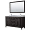 Wyndham Daria 60" Double Bathroom Vanity In Dark Espresso White Carrara Marble Countertop Undermount Square Sink And 58" Mirror WCV252560DDECMUNSM58