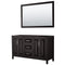 Wyndham Daria 60" Double Bathroom Vanity In Dark Espresso No Countertop No Sink And 58" Mirror WCV252560DDECXSXXM58