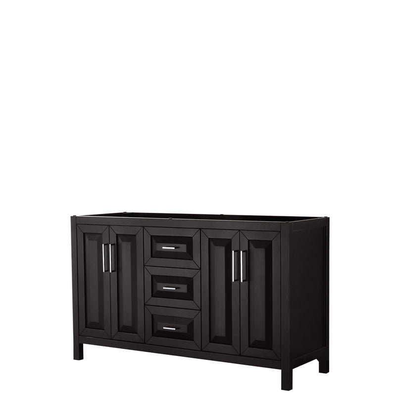 Wyndham Daria 60" Double Bathroom Vanity In Dark Espresso No Countertop No Sink And No Mirror WCV252560DDECXSXXMXX