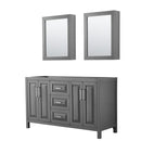 Wyndham Daria 60" Double Bathroom Vanity In Dark Gray No Countertop No Sink And Medicine Cabinet WCV252560DKGCXSXXMED