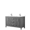 Wyndham Daria 60" Double Bathroom Vanity In Dark Gray White Cultured Marble Countertop Undermount Square Sinks And No Mirror WCV252560DKGWCUNSMXX