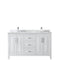 Wyndham Daria 60" Double Bathroom Vanity In White White Carrara Marble Countertop Undermount Square Sink and No Mirror WCV252560DWHCMUNSMXX