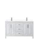 Wyndham Daria 60" Double Bathroom Vanity In White White Cultured Marble Countertop Undermount Square Sinks and No Mirror WCV252560DWHWCUNSMXX