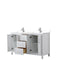 Wyndham Daria 60" Double Bathroom Vanity In White White Cultured Marble Countertop Undermount Square Sinks and No Mirror WCV252560DWHWCUNSMXX