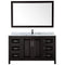 Wyndham Daria 60" Single Bathroom Vanity In Dark Espresso White Carrara Marble Countertop Undermount Square Sink and 58" Mirror WCV252560SDECMUNSM58