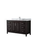 Wyndham Daria 60" Single Bathroom Vanity In Dark Espresso White Carrara Marble Countertop Undermount Square Sink And No Mirror WCV252560SDECMUNSMXX