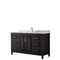 Wyndham Daria 60" Single Bathroom Vanity In Dark Espresso White Carrara Marble Countertop Undermount Square Sink And No Mirror WCV252560SDECMUNSMXX