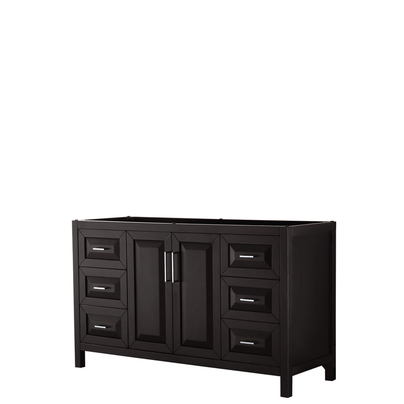 Wyndham Daria 60" Single Bathroom Vanity In Dark Espresso No Countertop No Sink And No Mirror WCV252560SDECXSXXMXX