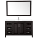 Wyndham Daria 60" Single Bathroom Vanity In Dark Espresso White Cultured Marble Countertop Undermount Square Sink and 58" Mirror WCV252560SDEWCUNSM58