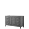 Wyndham Daria 60" Single Bathroom Vanity In Dark Gray No Countertop No Sink And No Mirror WCV252560SKGCXSXXMXX