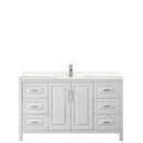 Wyndham Daria 60" Single Bathroom Vanity In White Light-Vein Carrara Cultured Marble Countertop Undermount Square Sink and No Mirror WCV252560SWHC2UNSMXX