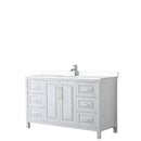 Wyndham Daria 60" Single Bathroom Vanity In White White Cultured Marble Countertop Undermount Square Sink And No Mirror WCV252560SWHWCUNSMXX