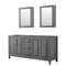 Wyndham Daria 72" Double Bathroom Vanity In Dark Gray No Countertop No Sink And Medicine Cabinet WCV252572DKGCXSXXMED