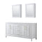 Wyndham Daria 72" Double Bathroom Vanity In White No Countertop No Sink Brushed Gold Trims And Medicine Cabinets WCV252572DWGCXSXXMED