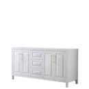 Wyndham Daria 72" Double Bathroom Vanity In White No Countertop No Sink Brushed Gold Trims And No Mirror WCV252572DWGCXSXXMXX