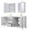 Wyndham Daria 72" Double Bathroom Vanity In White White Cultured Marble Countertop Undermount Square Sinks Brushed Gold Trims and Medicine Cabinets WCV252572DWGWCUNSMED