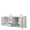 Wyndham Daria 72" Double Bathroom Vanity In White White Cultured Marble Countertop Undermount Square Sinks Brushed Gold Trims and No Mirror WCV252572DWGWCUNSMXX