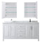 Wyndham Daria 72" Double Bathroom Vanity In White White Carrara Marble Countertop Undermount Square Sink and Medicine Cabinet WCV252572DWHCMUNSMED