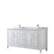 Wyndham Daria 72" Double Bathroom Vanity In White White Carrara Marble Countertop Undermount Square Sink And No Mirror WCV252572DWHCMUNSMXX