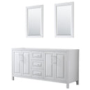 Wyndham Daria 72" Double Bathroom Vanity In White No Countertop No Sink And 24" Mirror WCV252572DWHCXSXXM24