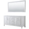 Wyndham Daria 72" Double Bathroom Vanity In White No Countertop No Sink And 70" Mirror WCV252572DWHCXSXXM70