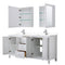 Wyndham Daria 72" Double Bathroom Vanity In White White Cultured Marble Countertop Undermount Square Sinks and Medicine Cabinets WCV252572DWHWCUNSMED