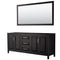 Wyndham Daria 80" Double Bathroom Vanity In Dark Espresso No Countertop No Sink And 70" Mirror WCV252580DDECXSXXM70