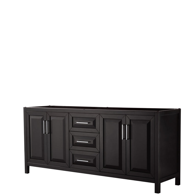 Wyndham Daria 80" Double Bathroom Vanity In Dark Espresso No Countertop No Sink And No Mirror WCV252580DDECXSXXMXX