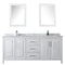 Wyndham Daria 80" Double Bathroom Vanity In White White Carrara Marble Countertop Undermount Square Sink and Medicine Cabinet WCV252580DWHCMUNSMED