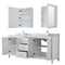 Wyndham Daria 80" Double Bathroom Vanity In White White Carrara Marble Countertop Undermount Square Sink and Medicine Cabinet WCV252580DWHCMUNSMED