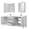 Wyndham Daria 80" Double Bathroom Vanity In White White Cultured Marble Countertop Undermount Square Sinks and Medicine Cabinets WCV252580DWHWCUNSMED