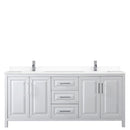 Wyndham Daria 80" Double Bathroom Vanity In White White Cultured Marble Countertop Undermount Square Sinks and No Mirror WCV252580DWHWCUNSMXX