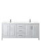 Wyndham Daria 80" Double Bathroom Vanity In White White Cultured Marble Countertop Undermount Square Sinks and No Mirror WCV252580DWHWCUNSMXX