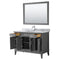 Wyndham Margate 48" Single Bathroom Vanity In Dark Gray White Carrara Marble Countertop Undermount Square Sink and 44" Mirror WCV303048SKGCMUNSM44