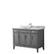 Wyndham Margate 48" Single Bathroom Vanity In Dark Gray White Carrara Marble Countertop Undermount Square Sink And No Mirror WCV303048SKGCMUNSMXX