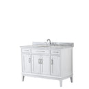 Wyndham Margate 48" Single Bathroom Vanity In White White Carrara Marble Countertop Undermount Oval Sink And No Mirror WCV303048SWHCMUNOMXX