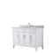 Wyndham Margate 48" Single Bathroom Vanity In White White Carrara Marble Countertop Undermount Oval Sink And No Mirror WCV303048SWHCMUNOMXX