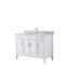 Wyndham Margate 48" Single Bathroom Vanity In White White Carrara Marble Countertop Undermount Square Sink And No Mirror WCV303048SWHCMUNSMXX